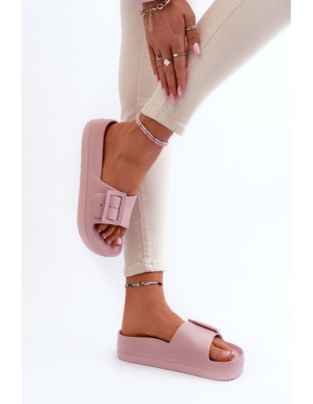 Women's Foam Platform Sandals with Buckle Big Star NN274A663 Pink