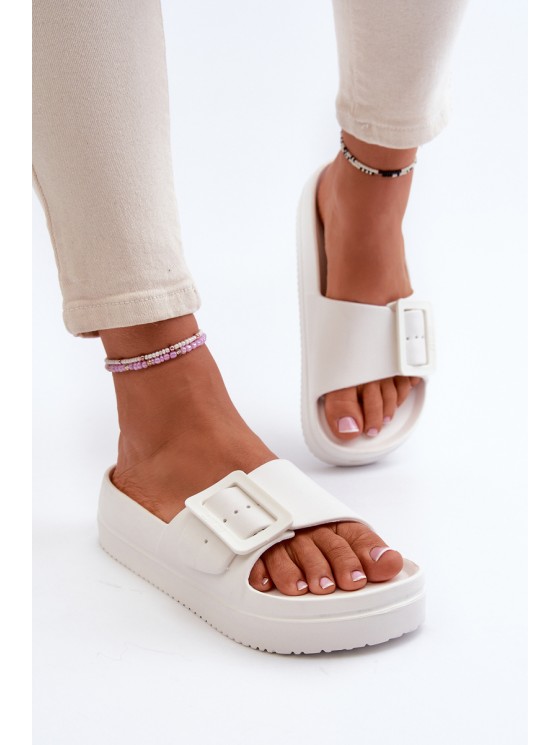 Women's Foam Platform Sandals With Buckle Big Star NN274A661 White