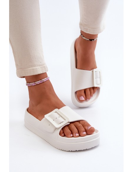 Women's Foam Platform Sandals With Buckle Big Star NN274A661 White