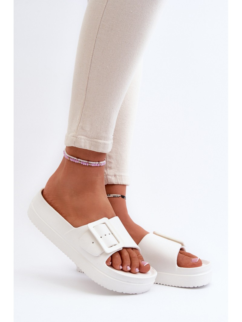 Women's Foam Platform Sandals With Buckle Big Star NN274A661 White