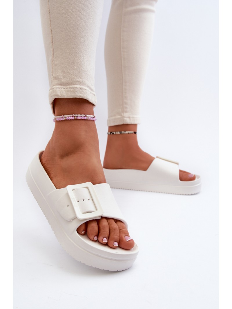 Women's Foam Platform Sandals With Buckle Big Star NN274A661 White