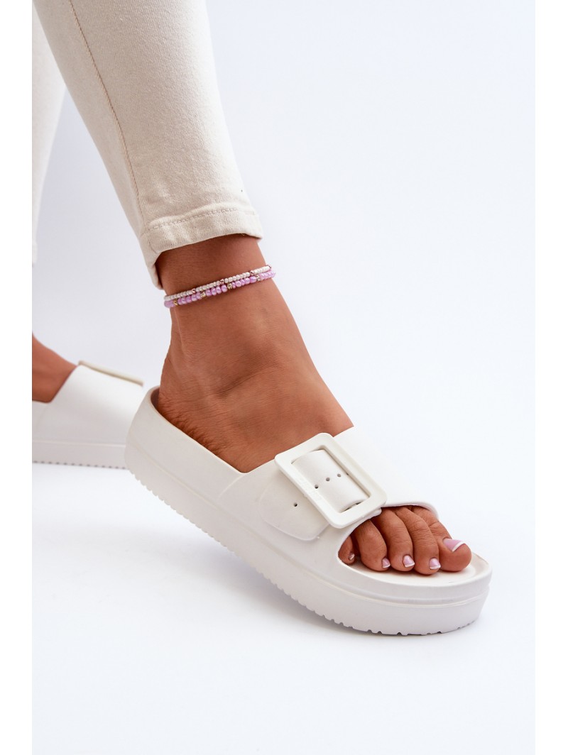 Women's Foam Platform Sandals With Buckle Big Star NN274A661 White