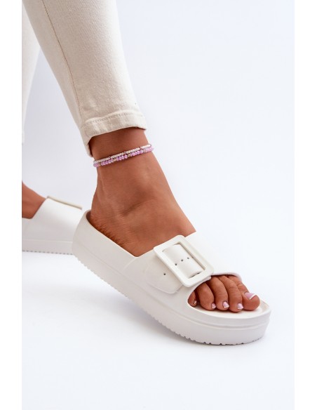 Women's Foam Platform Sandals With Buckle Big Star NN274A661 White