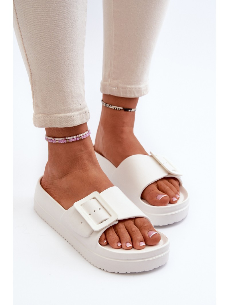 Women's Foam Platform Sandals With Buckle Big Star NN274A661 White