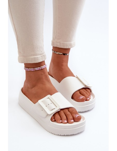Women's Foam Platform Sandals With Buckle Big Star NN274A661 White