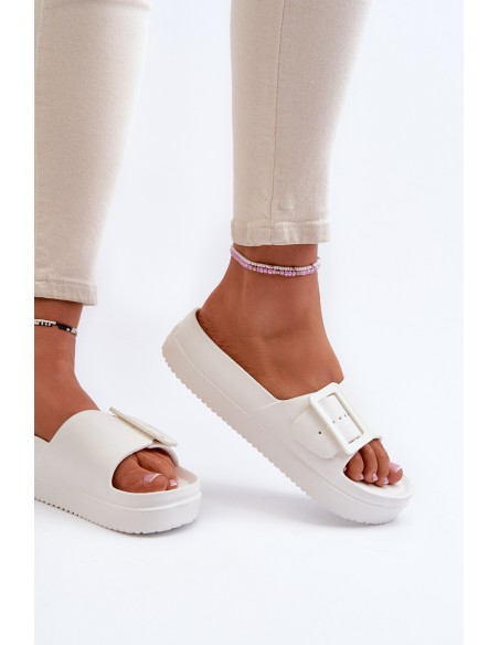 Women's Foam Platform Sandals With Buckle Big Star NN274A661 White