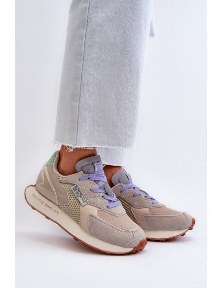 Women's Platform Sneakers with Memory Foam System Big Star NN274681 Beige
