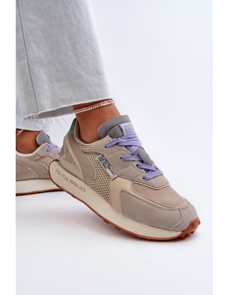 Women's Platform Sneakers with Memory Foam System Big Star NN274681 Beige