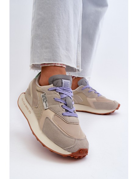 Women's Platform Sneakers with Memory Foam System Big Star NN274681 Beige