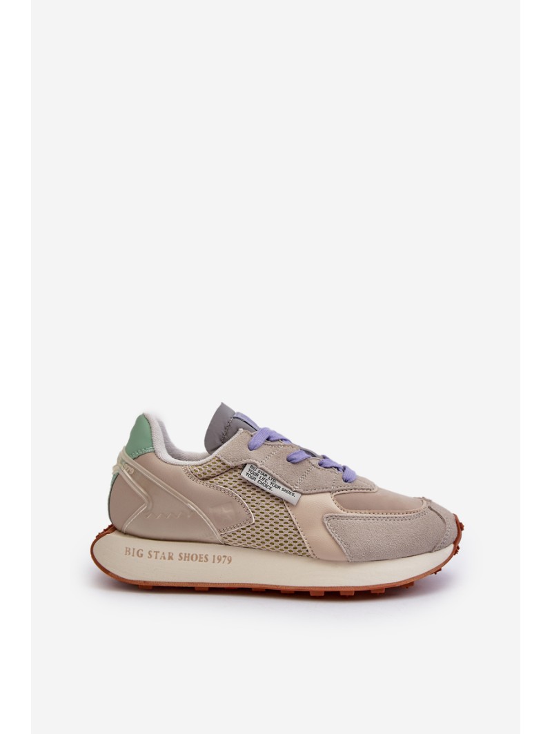 Women's Platform Sneakers with Memory Foam System Big Star NN274681 Beige