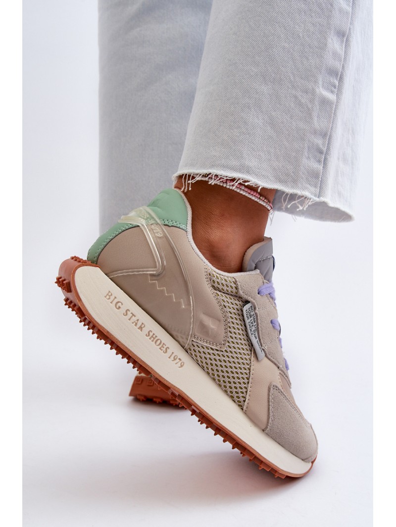 Women's Platform Sneakers with Memory Foam System Big Star NN274681 Beige