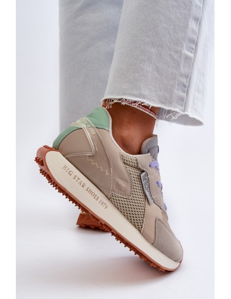 Women's Platform Sneakers with Memory Foam System Big Star NN274681 Beige