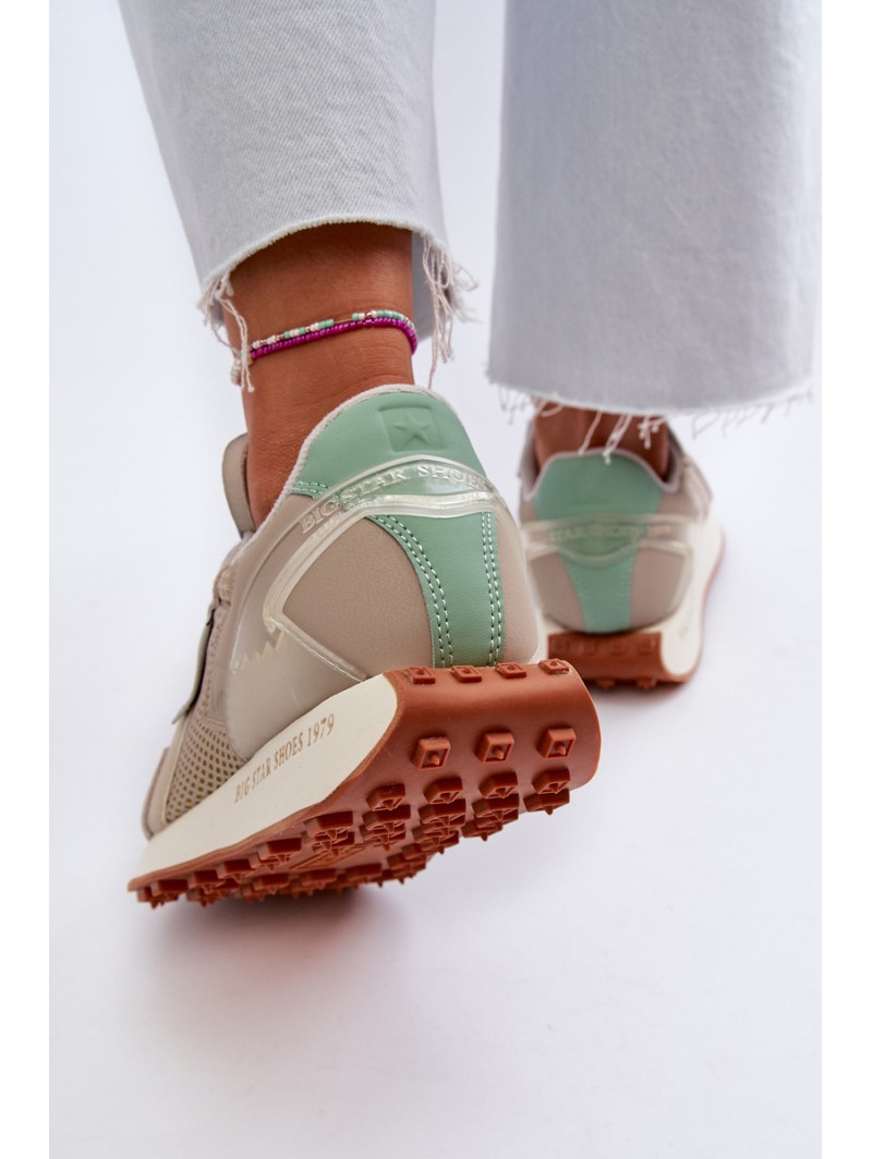 Women's Platform Sneakers with Memory Foam System Big Star NN274681 Beige