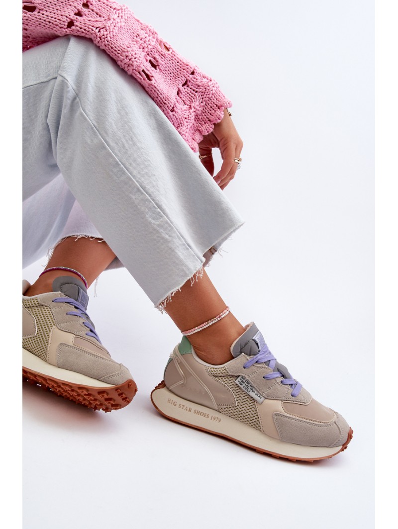 Women's Platform Sneakers with Memory Foam System Big Star NN274681 Beige