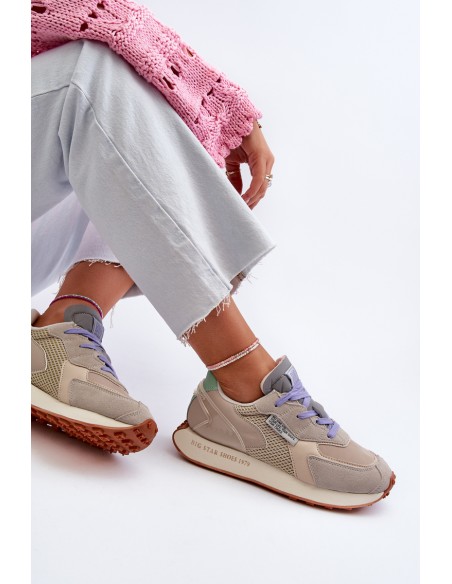 Women's Platform Sneakers with Memory Foam System Big Star NN274681 Beige
