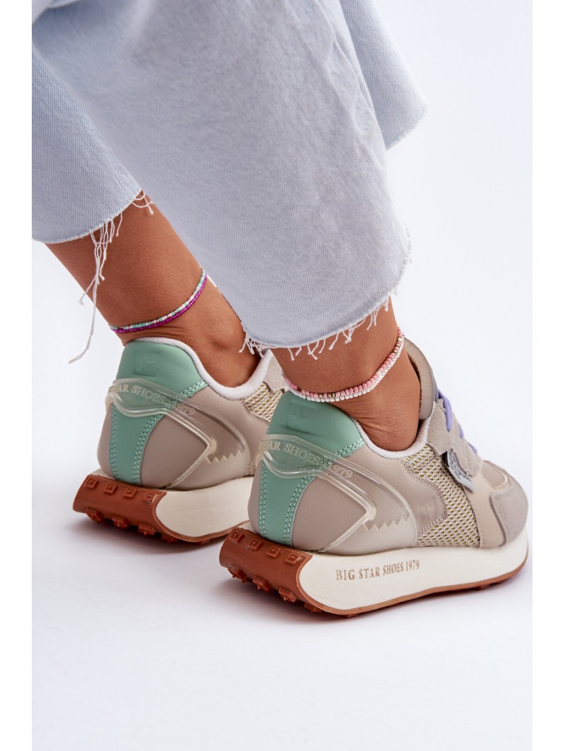 Women's Platform Sneakers with Memory Foam System Big Star NN274681 Beige