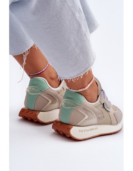 Women's Platform Sneakers with Memory Foam System Big Star NN274681 Beige