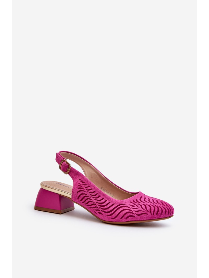 Fuchsia Block Heel Court Batai Gemifa