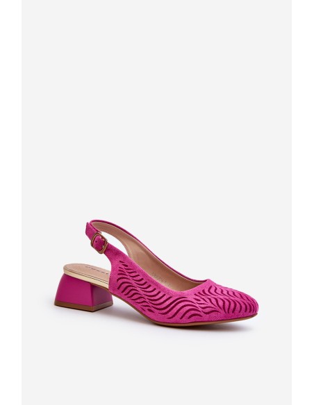 Fuchsia Block Heel Court Batai Gemifa