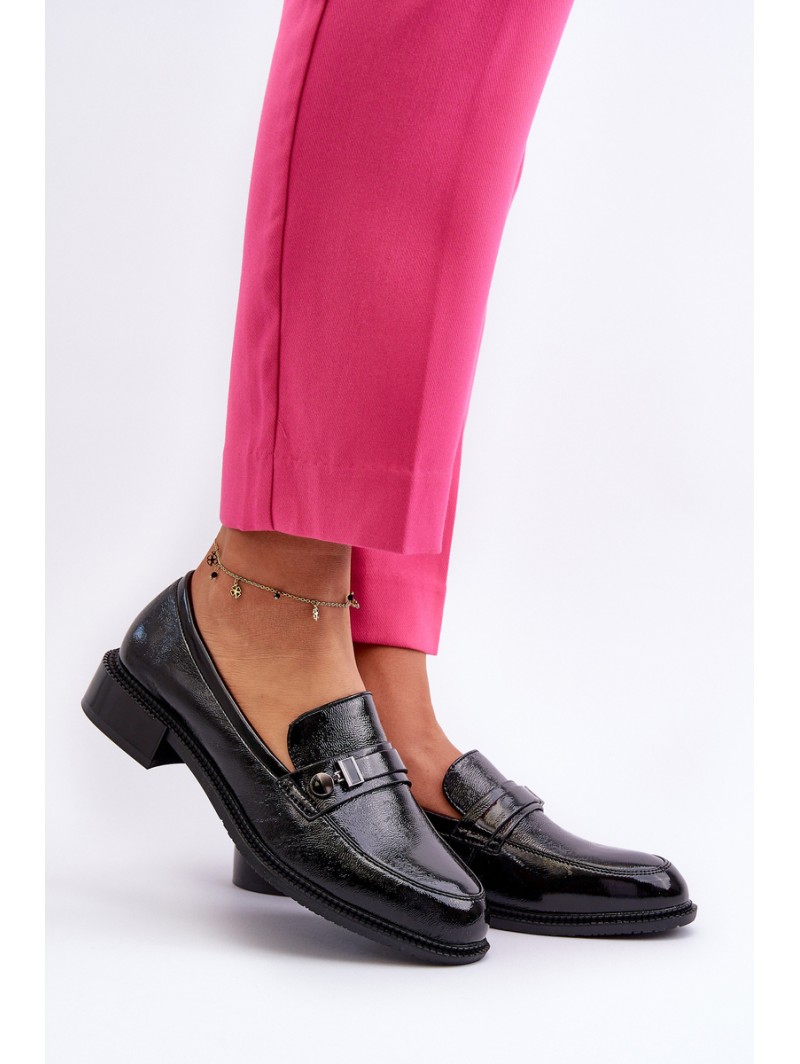 Women's Black Patent Loafers Nerilaja