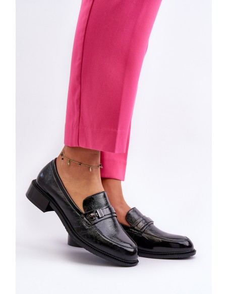Women's Black Patent Loafers Nerilaja