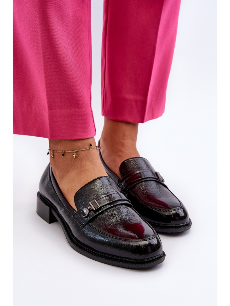 Women's Black Patent Loafers Nerilaja