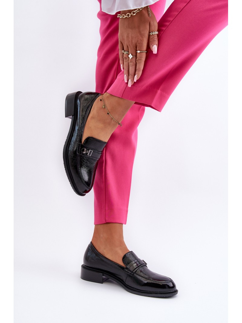 Women's Black Patent Loafers Nerilaja