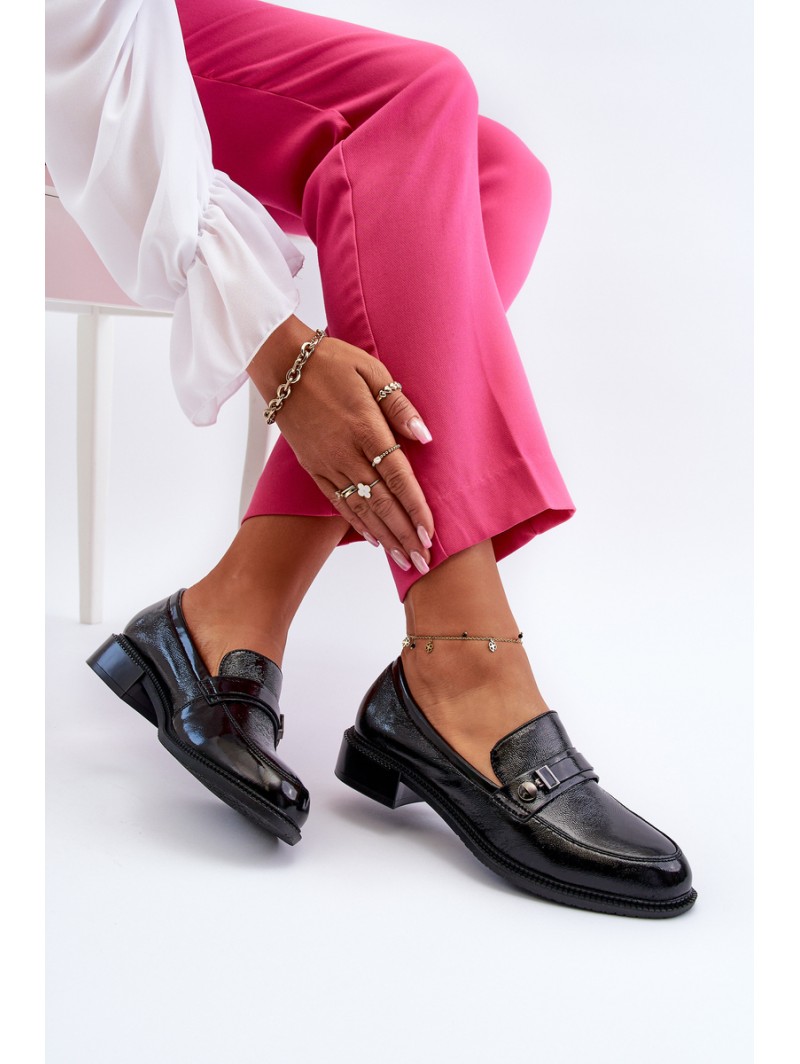 Women's Black Patent Loafers Nerilaja
