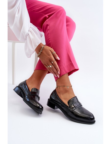 Women's Black Patent Loafers Nerilaja