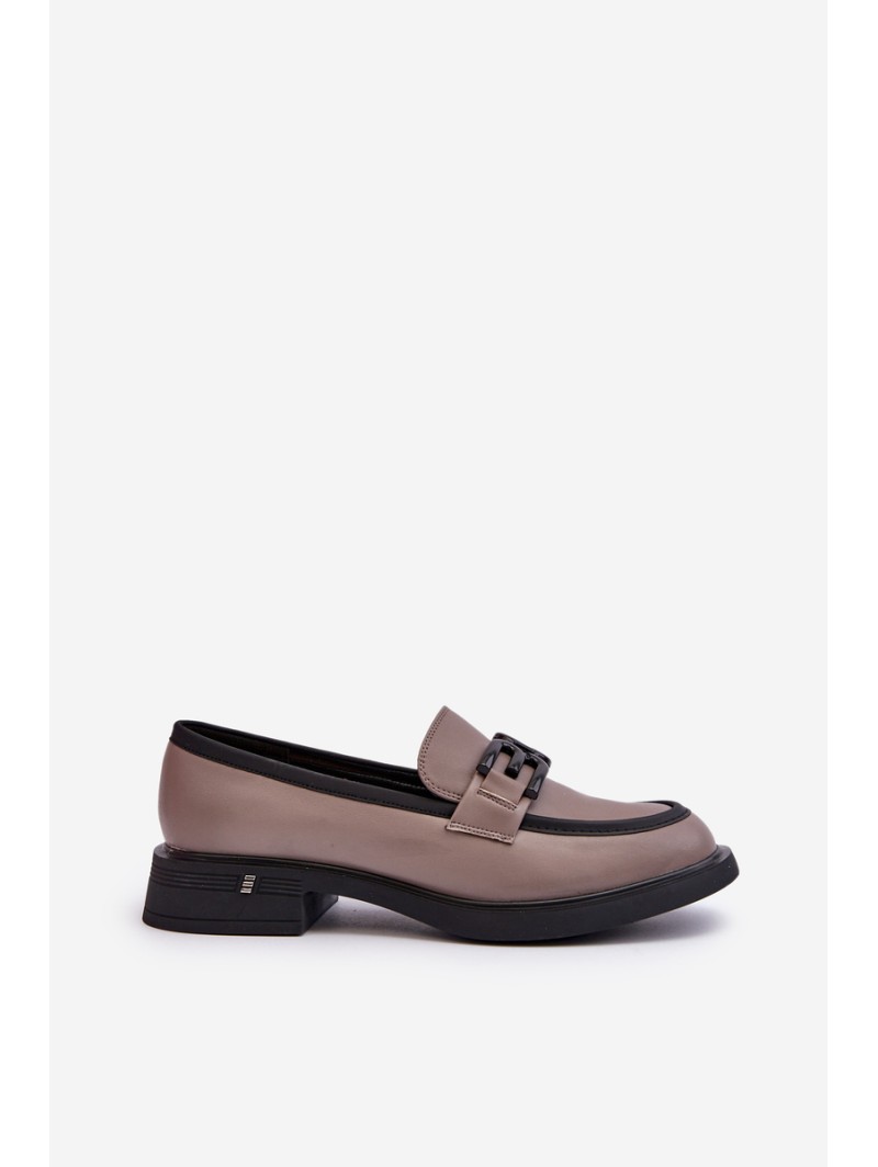 Elegant Leather Women's Moccasins Dark Beige Triana