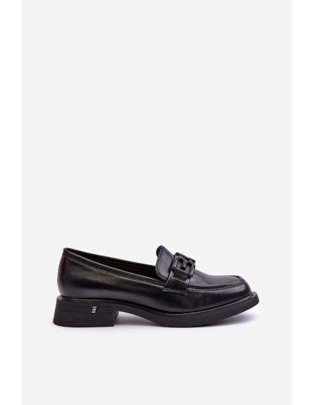 Elegant Black Leather Women's Moccasins Triana