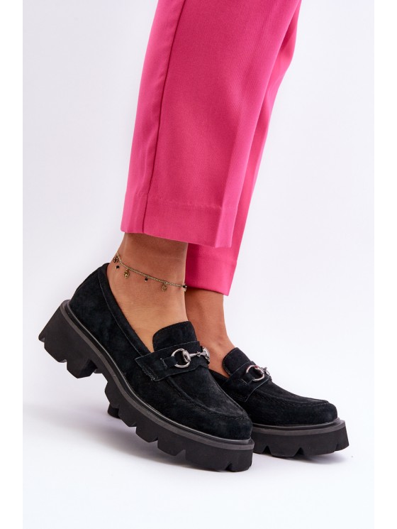 Massive Women's Suede Moccasins Black Neloria