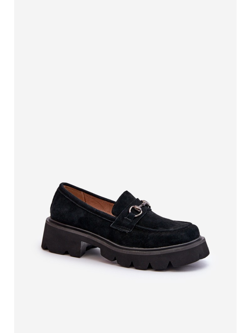 Massive Women's Suede Moccasins Black Neloria