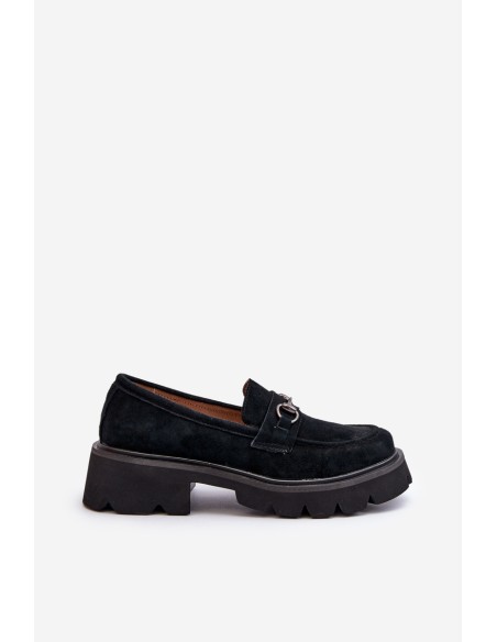 Massive Women's Suede Moccasins Black Neloria