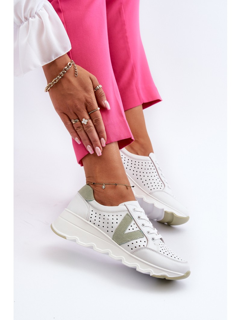Women's Leather Lightweight Sports Shoes Beige Eleonori