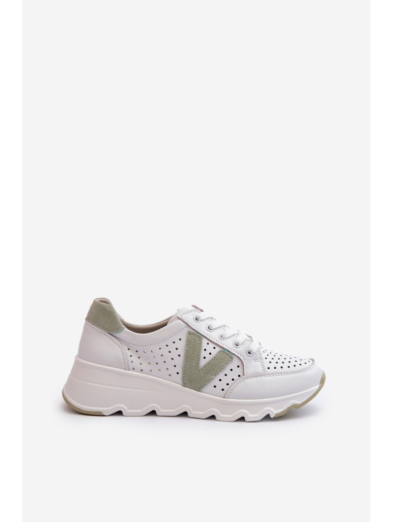 Women's Leather Lightweight Sports Shoes Beige Eleonori