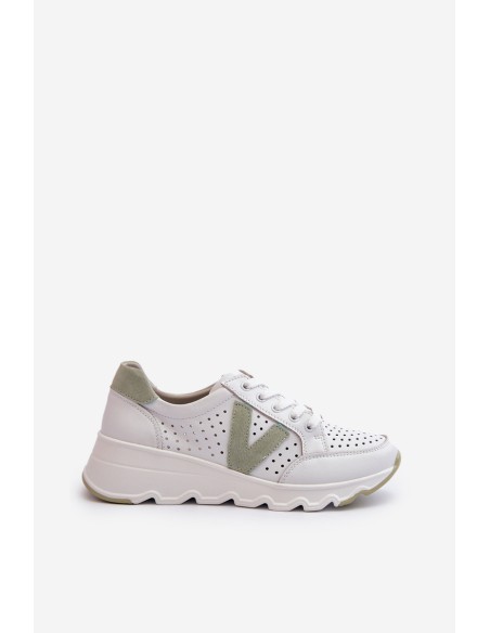 Women's Leather Lightweight Sports Shoes Beige Eleonori