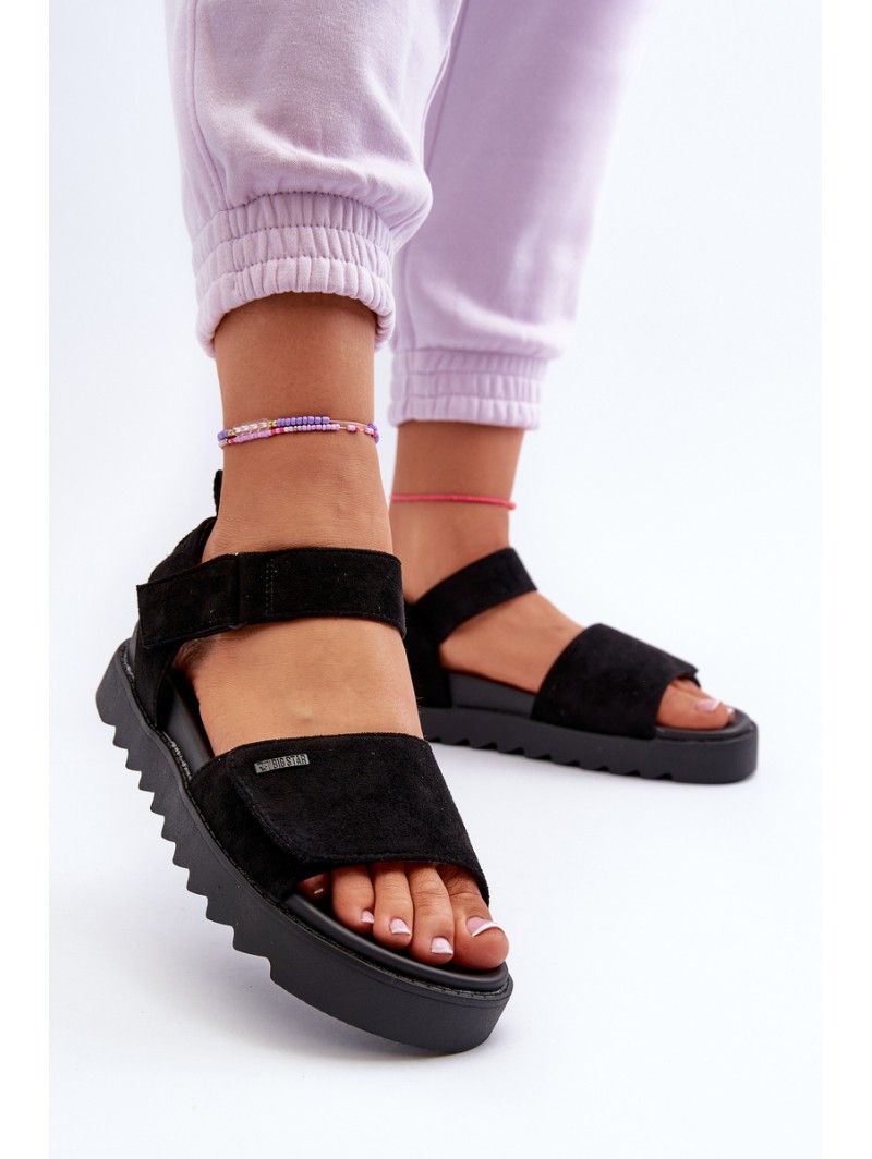 Women's Suede Platform Sandals Big Star NN274700 Black