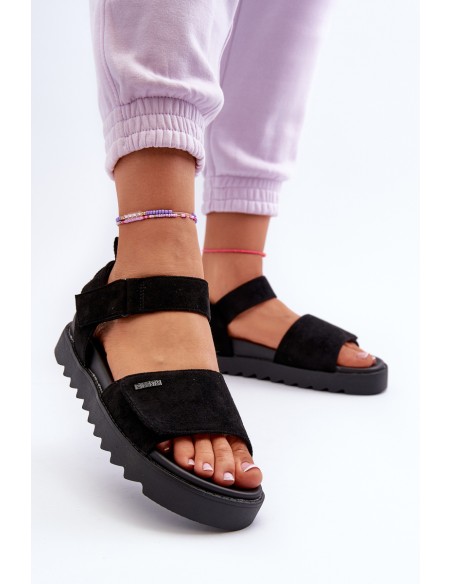Women's Suede Platform Sandals Big Star NN274700 Black
