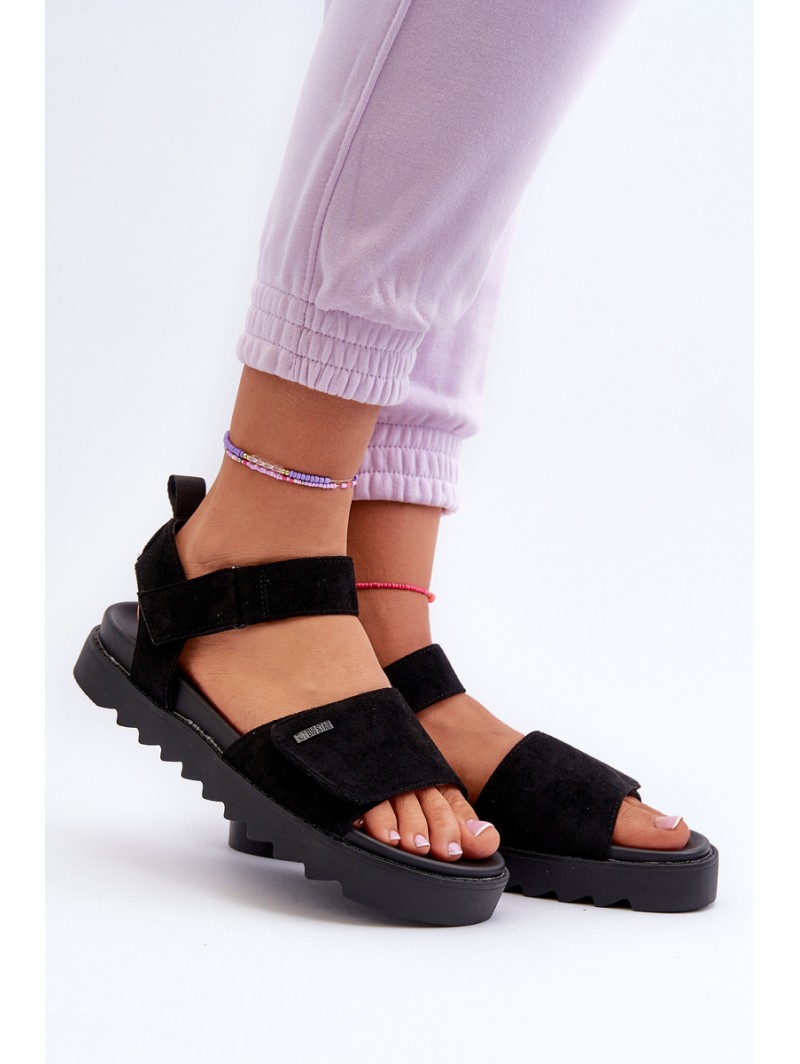 Women's Suede Platform Sandals Big Star NN274700 Black