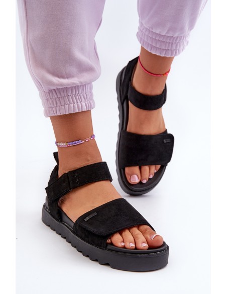 Women's Suede Platform Sandals Big Star NN274700 Black