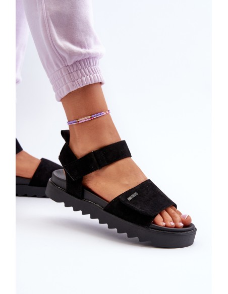 Women's Suede Platform Sandals Big Star NN274700 Black