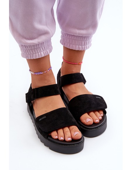 Women's Suede Platform Sandals Big Star NN274700 Black