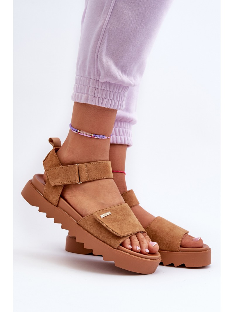 Women's Suede Platform Sandals Big Star NN274705 Brown