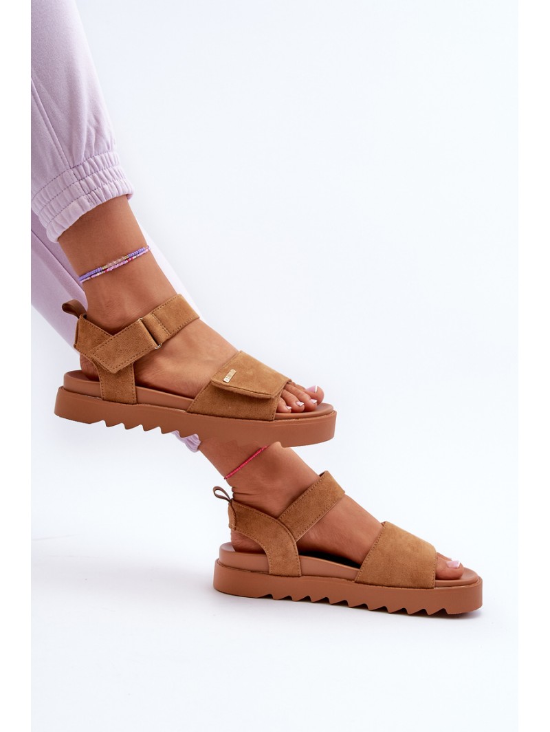 Women's Suede Platform Sandals Big Star NN274705 Brown