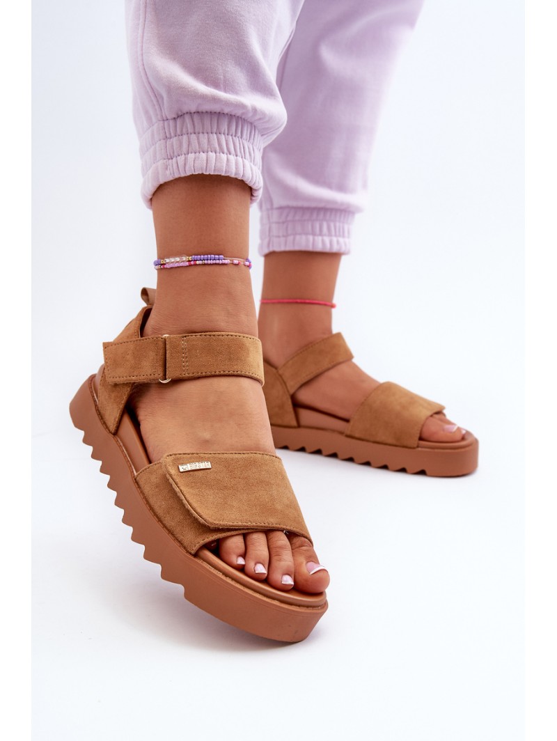 Women's Suede Platform Sandals Big Star NN274705 Brown
