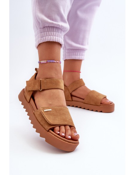 Women's Suede Platform Sandals Big Star NN274705 Brown