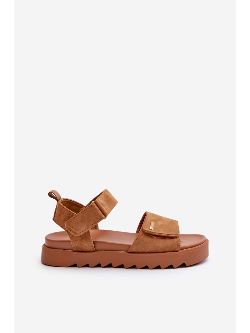 Women's Suede Platform Sandals Big Star NN274705 Brown