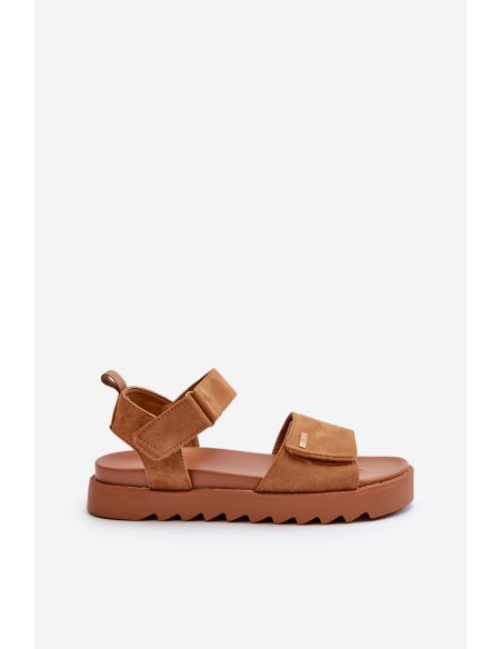 Women's Suede Platform Sandals Big Star NN274705 Brown