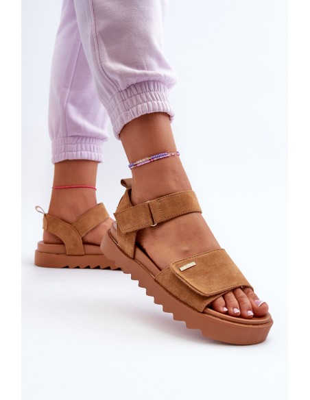 Women's Suede Platform Sandals Big Star NN274705 Brown